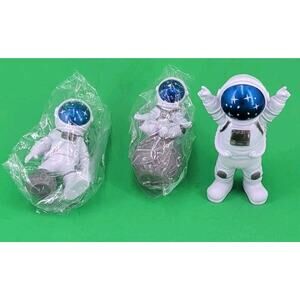 3 Pcs Astronaut Cake Topper Set Space Theme Spaceman Figurines Birthday Decor